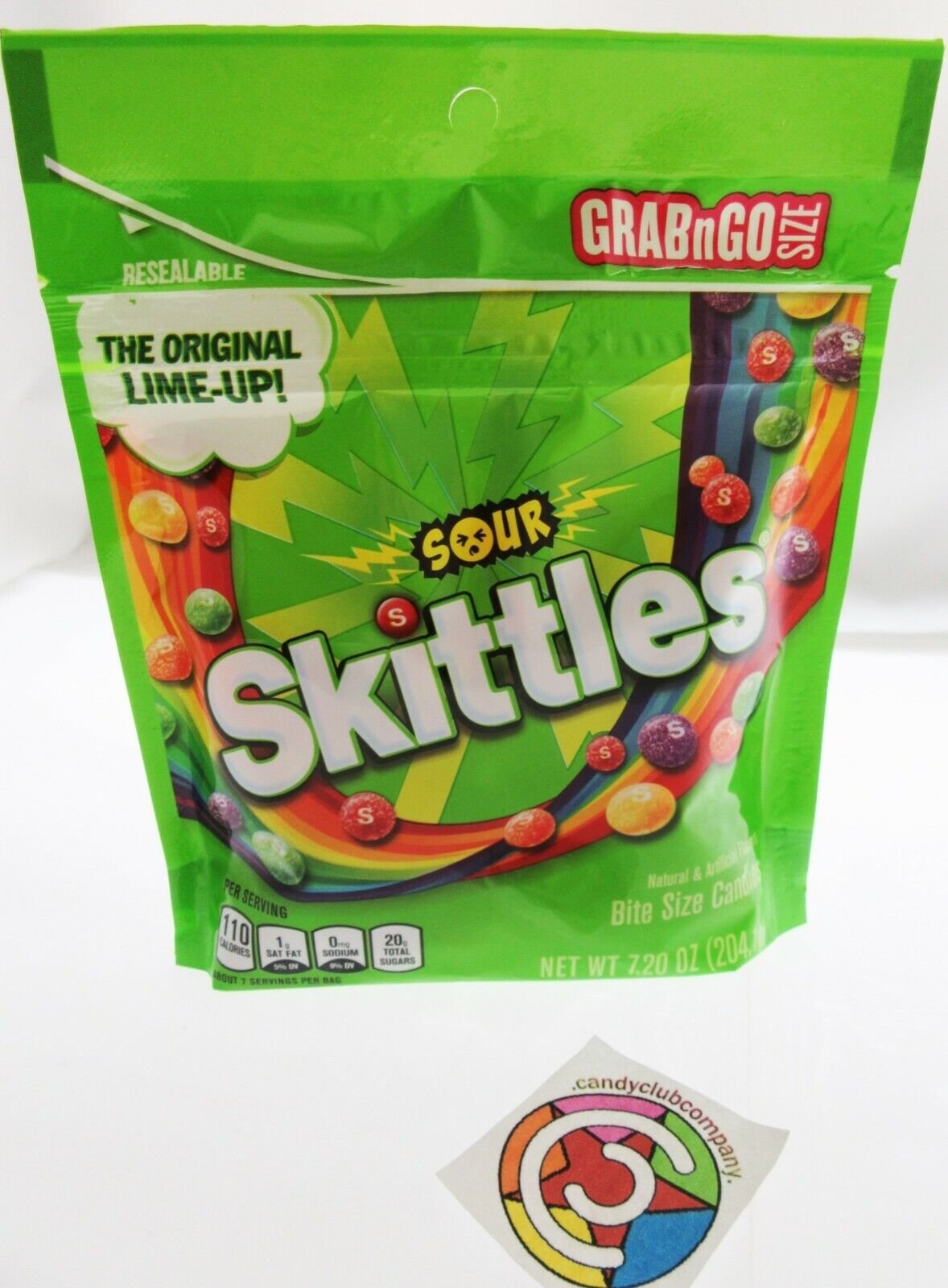 Sour Skittles®  Chewy Candy American Candies 7.2oz Resealable Bag w/ Lime