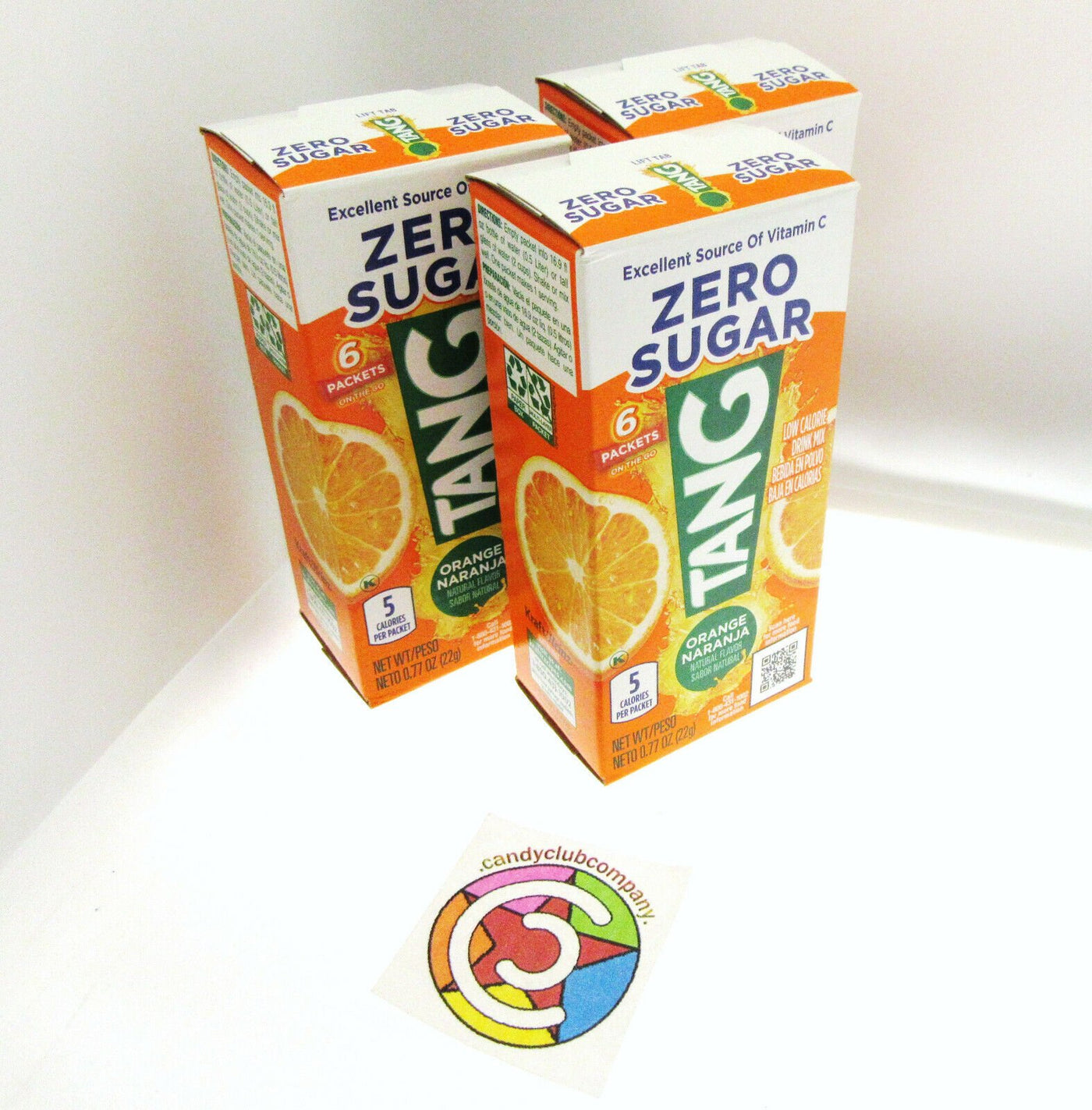 TANG Orange Naranja ~Packets ~ Sugar Free ~ New Look ~ Drink Mix ~ Lot of 3