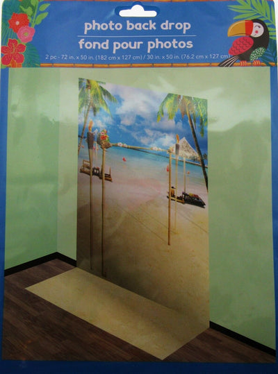 Photo Prop Background ~ 50 inch x 72 inch ~ Tropical Island Tiki