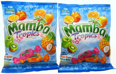 Mamba ~ Tropics ~ Fruit Chews ~ American Candy ~ 3.52oz Bag ~ Lot of 2