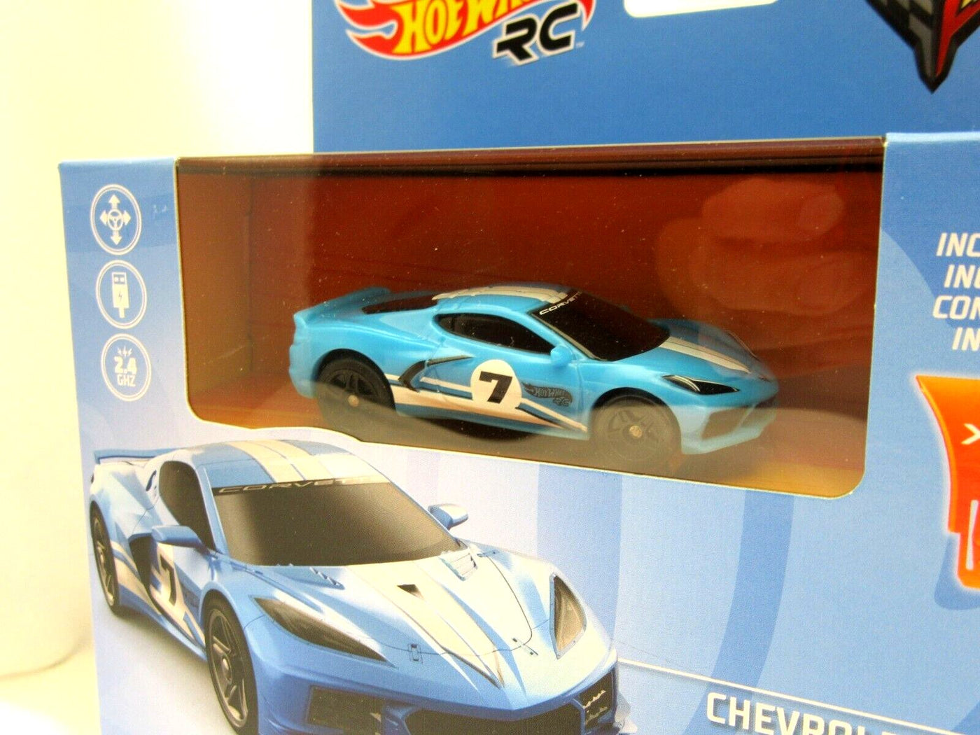 Nano Racer RC Car ~ Corvette ~ Blue ~ Hotwheels ~ Radio Control Fun