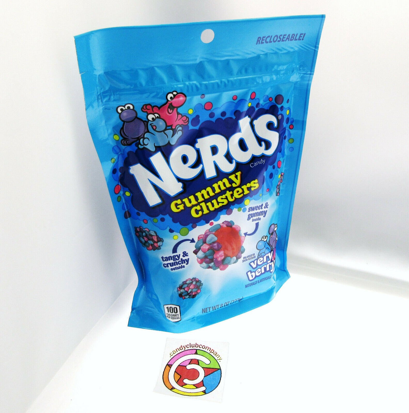Nerds Gummy Clusters ~ Verry Berry ~ 8oz  Crunchy and Chewy Candy ~ Recloseable