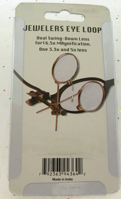 Jewelers Eye Loop ~ Dual Swing Down Lens ~ Clip On Loupe ~ 16.5X Magnification