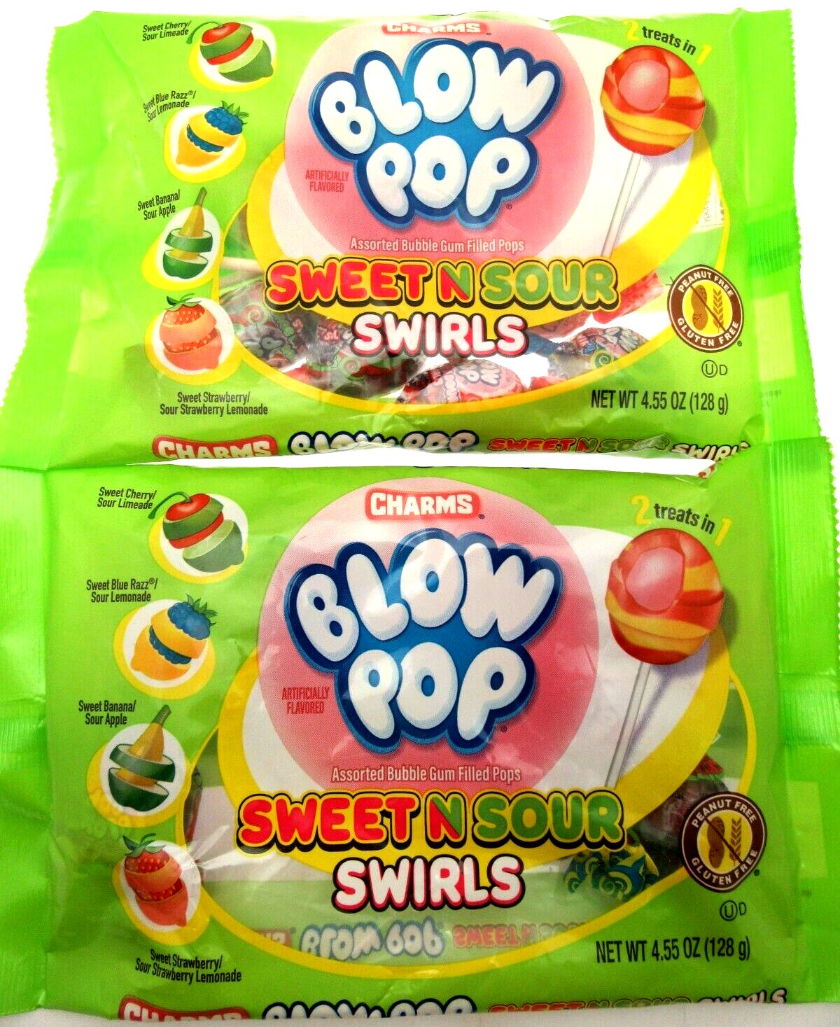 Blow Pop Sweet N Sour Swirls American Lolli Candy Lot of Two 4.55oz Bags