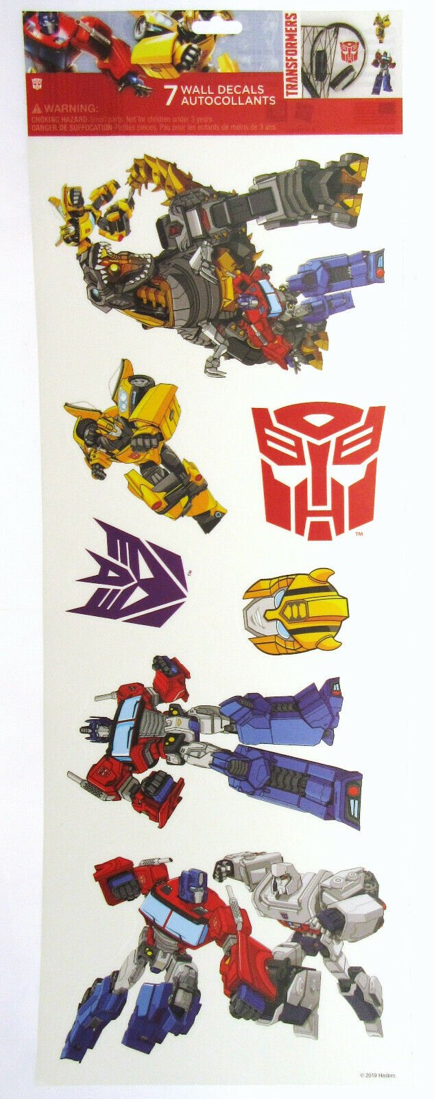 Transformers Sticker ~ Autobot Decepticon ~ 7 Wall Decals Autocollants