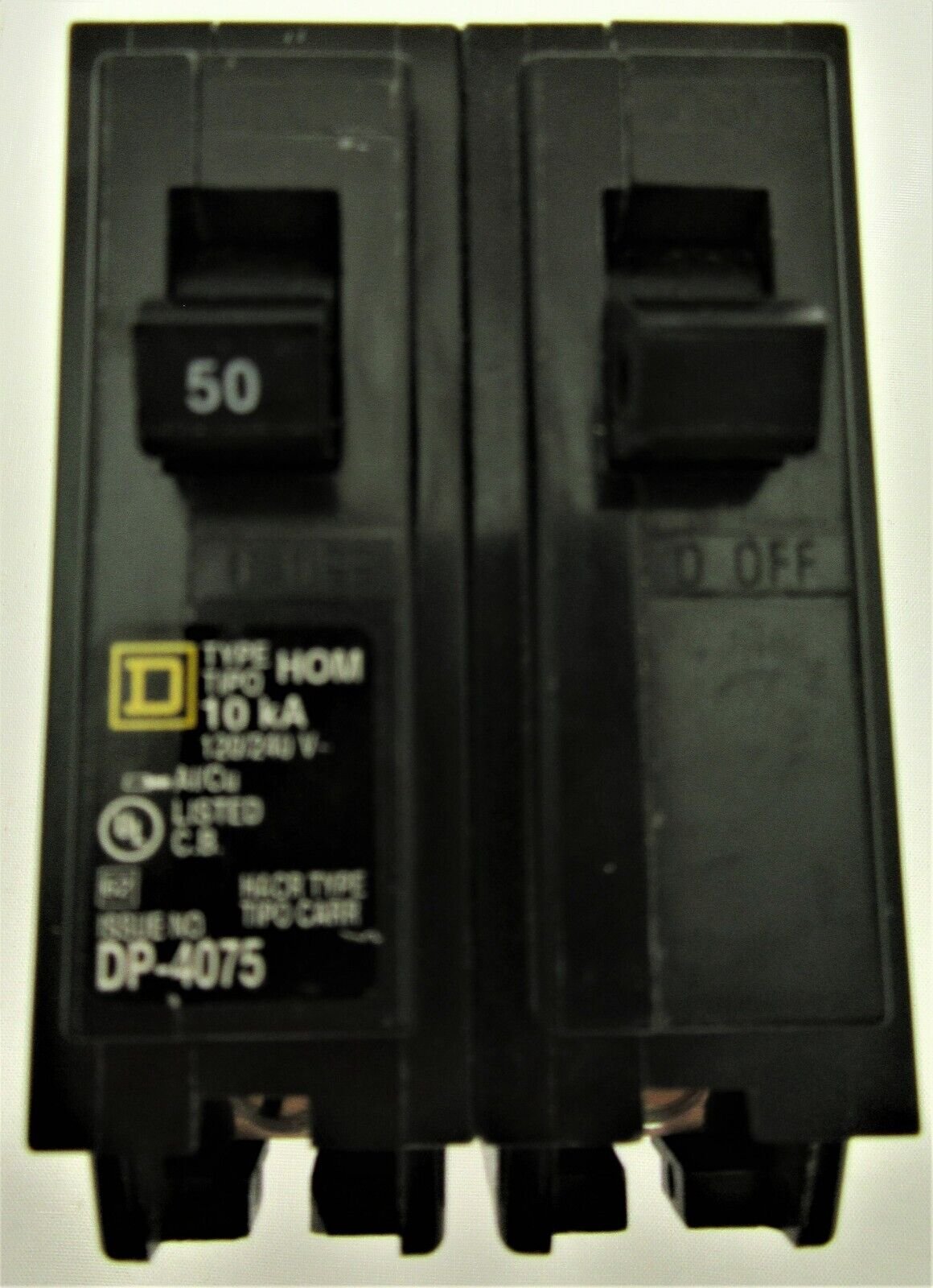 Square D HomeLine 50 amps Plug In 2-Pole Circuit Breaker