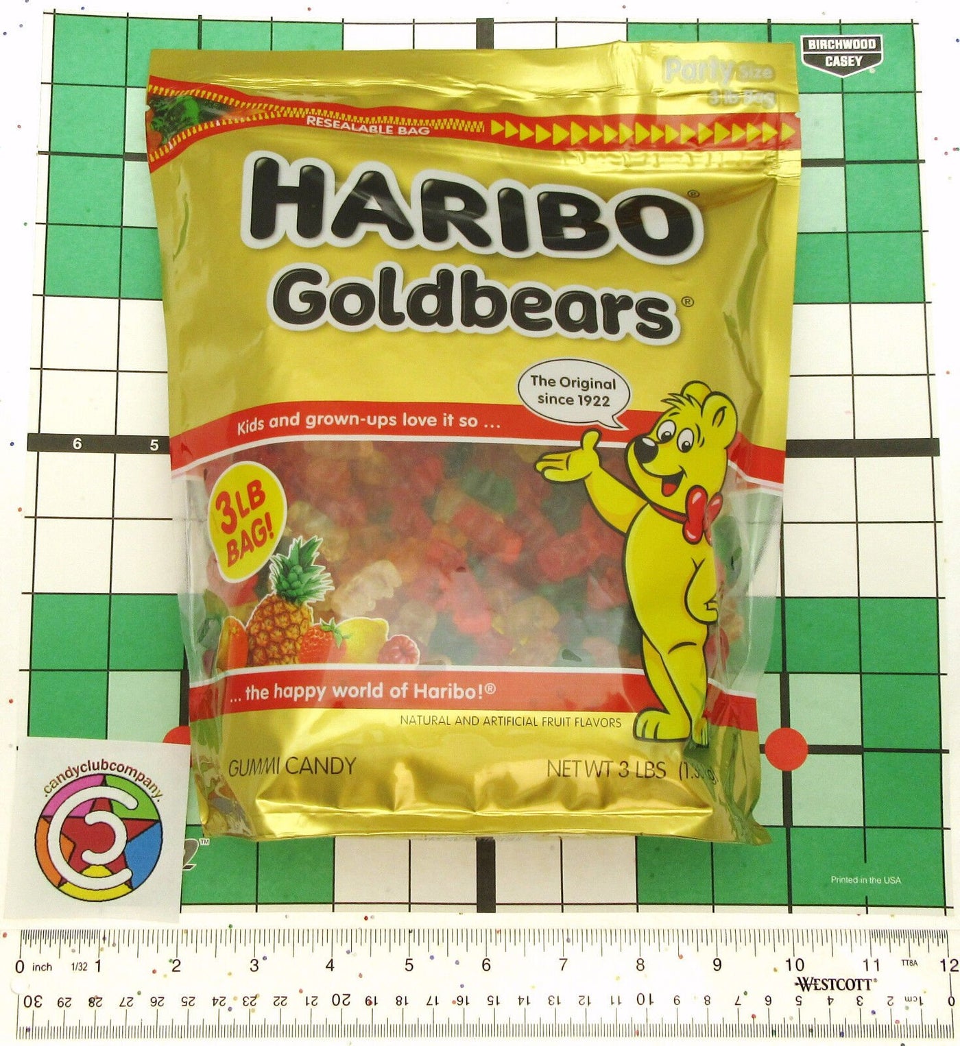 Haribo Gummy Bears Fruit Chewy Candy Gummi ~ Goldbears ~ 3 LB Party Size Bag