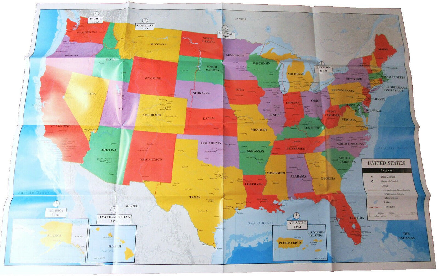 Poster Size Wall Map ~ United States of America 39.4" X 27.5" ~ Teaching Tree