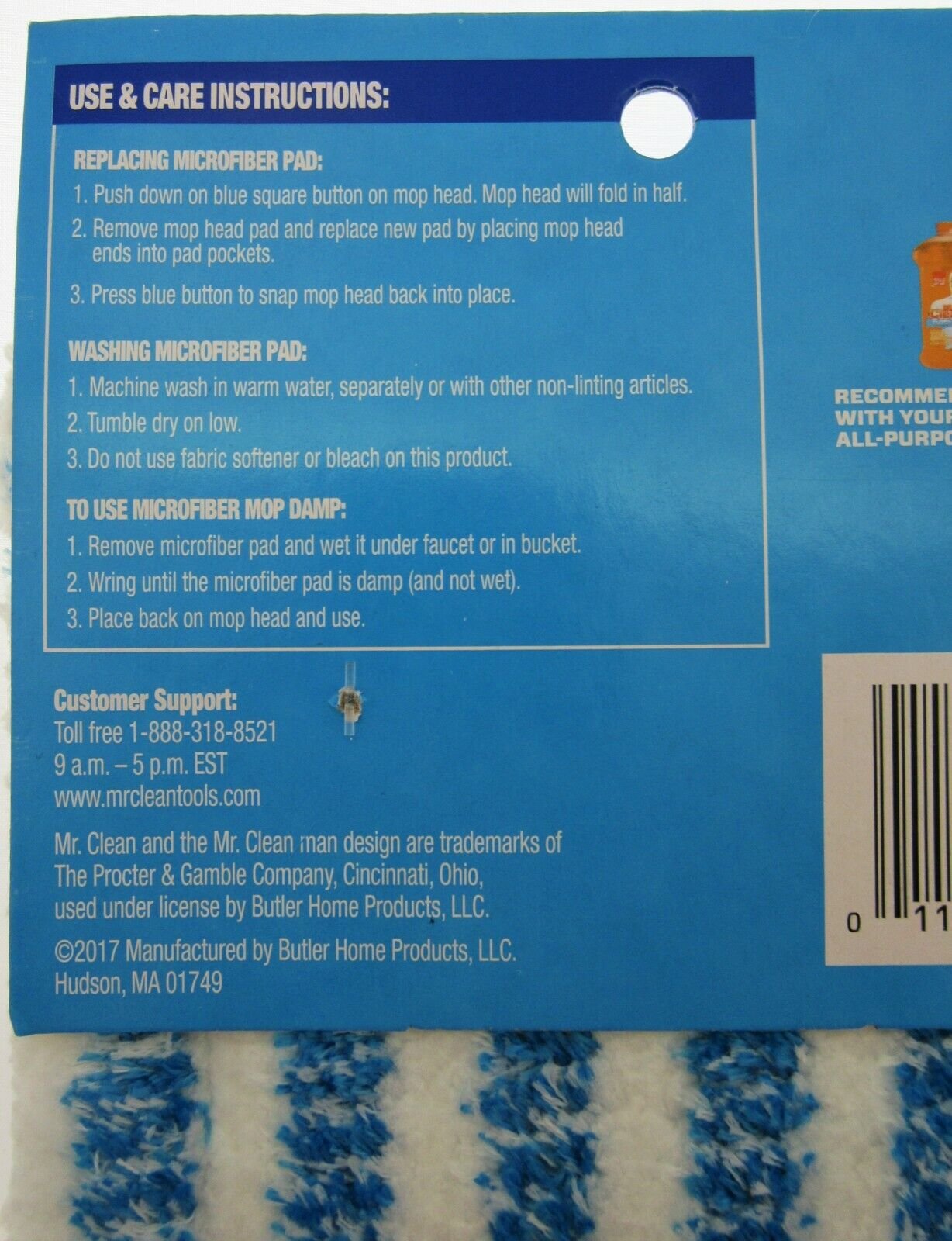 Mr. Clean Wet Dry Mop Head Refill Clean Cleaning Supplies Refills - Light Blue