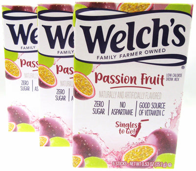 Welch's Passion Fruit ~ Packets ~ Low Calorie ~ Drink Mix ~ Lot of 3