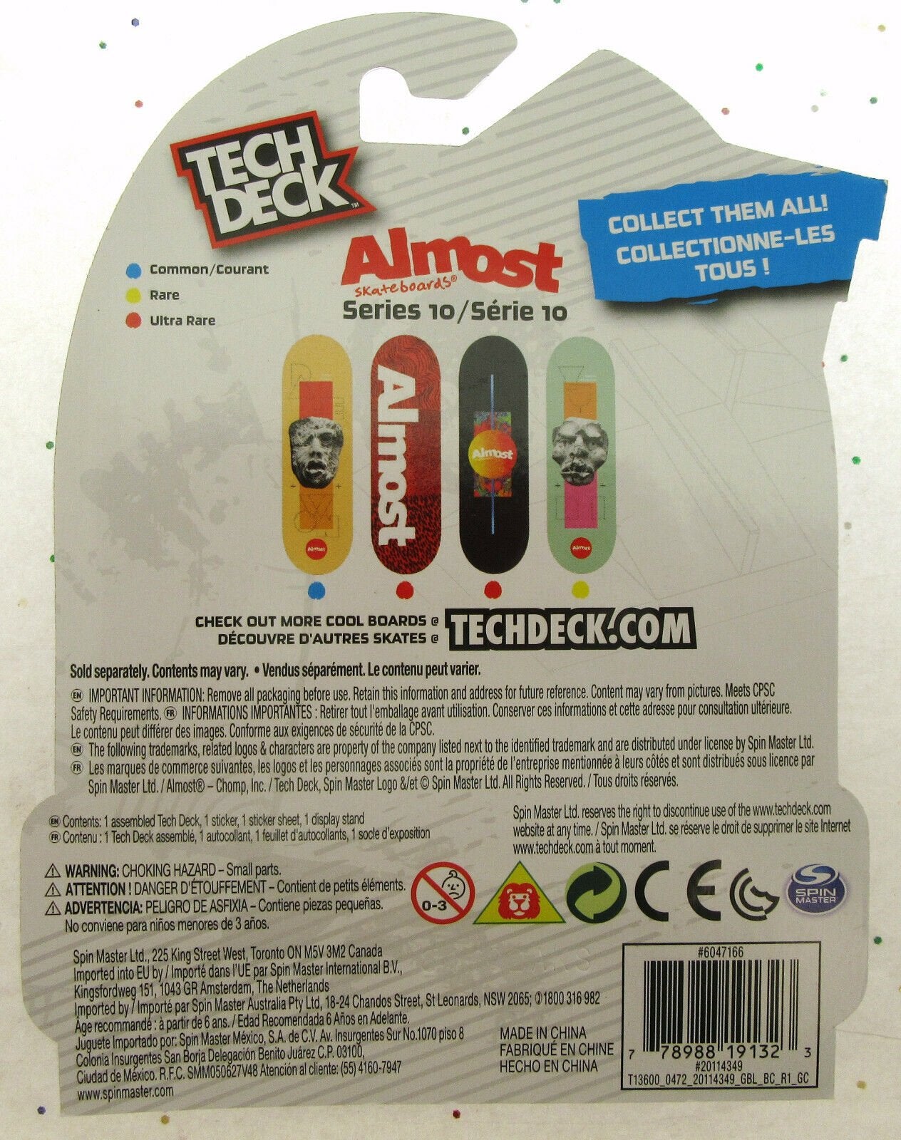 Tech Deck ~ Almost ~ Skateboard / Fingerboard ~ Series 10 ~ Stone Face 1