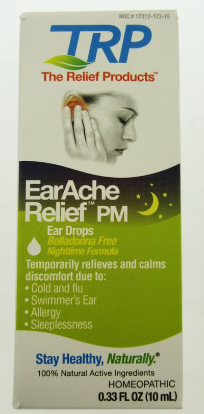TRP EarAche Relief PM Ear Drops Relieves Ache Swimmers cold flu allergy