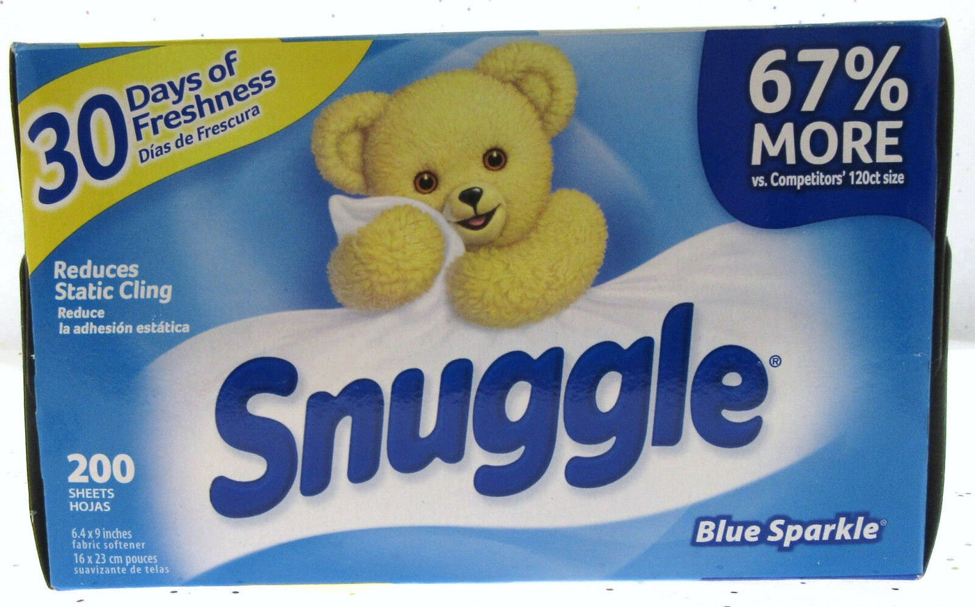 Snuggle Blue Sparkle Fabric Softener Dryer Sheets Fresh Release Snuggles 200ct