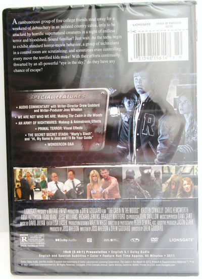 Cabin In The Woods (2011) ~ Chris Hemsworth, Kristen Connolly ~ Movie ~ New DVD