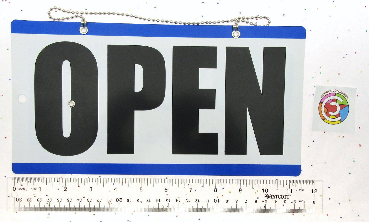 OPEN CLOSED Will Return Clock Sign with Hanger for Door Will Return - BLUE