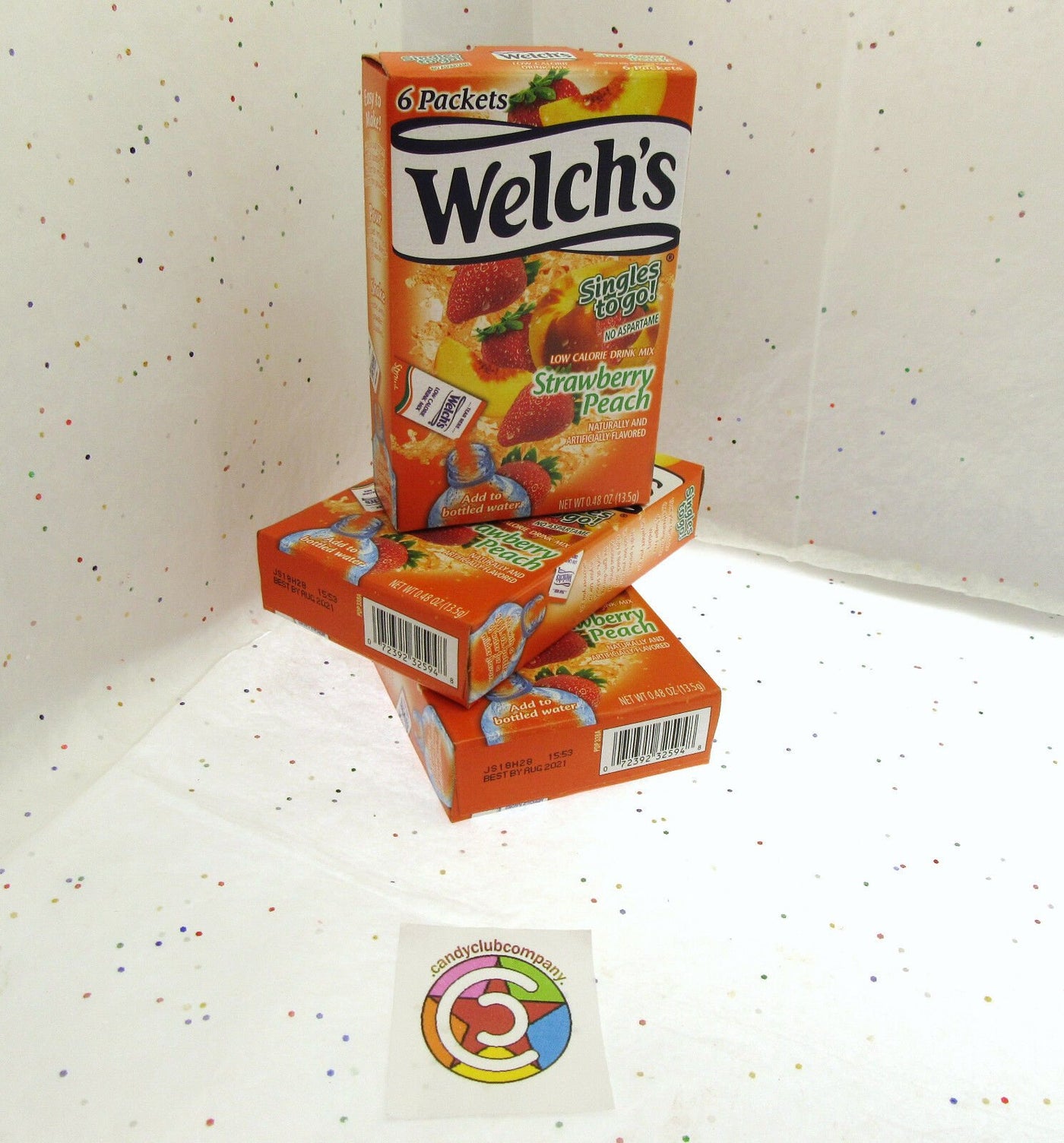 Welch's Strawberry Peach ~ Packets ~ Low Calorie ~ Drink Mix ~ Lot of 3