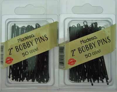 Modesa Hair Styling 2" Black Bobby Pins 100 pc Lot