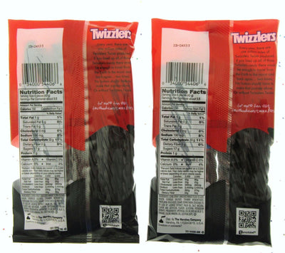 Twizzlers Black Licorice Twists 5oz American Candy Chewy Sweets ~ Lot of 2