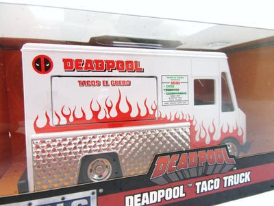 Deadpool ~ White Taco Truck ~ Metals Die Cast Car ~ Marvel Collectibles