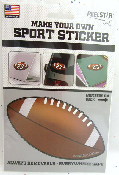 Make Your Own Sport Sticker ~ Football ~ Removable ~ By Peelstar