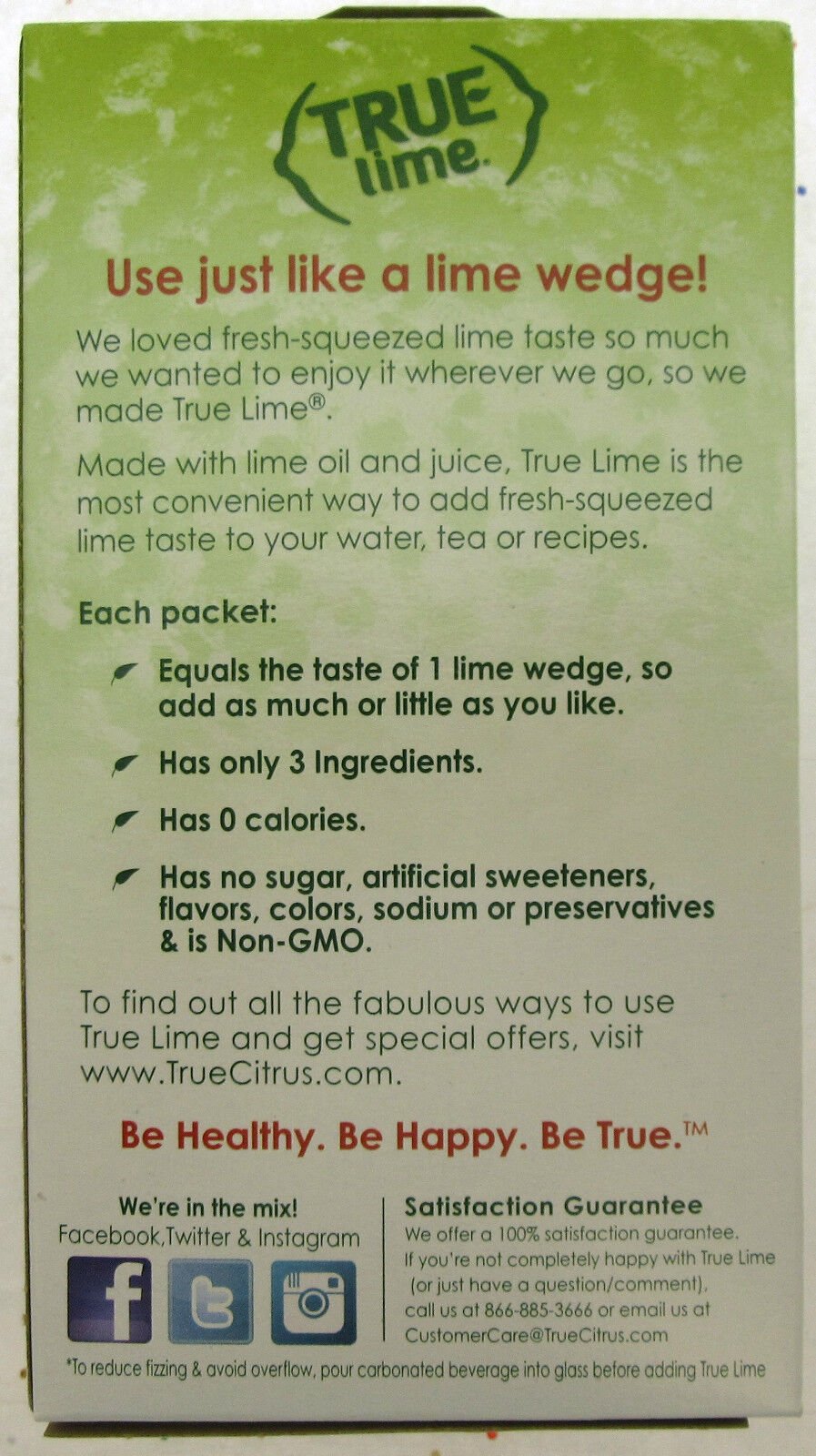 True Lime ~ Crystallized Lime ~  Real Flavor From Real Fruit ~ 50 Packets