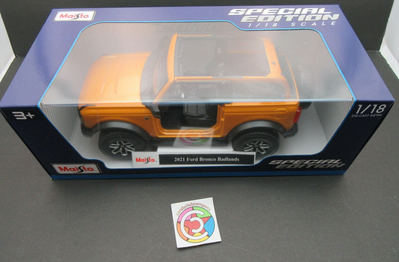 2021 Ford Bronco Badlands ~ Orange ~ 1:18 Metal Die Cast ~ Maisto