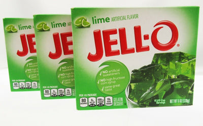 Gelatin Lime JELL-O  Dessert Jello Low Calorie ~ Lot of Three 6oz