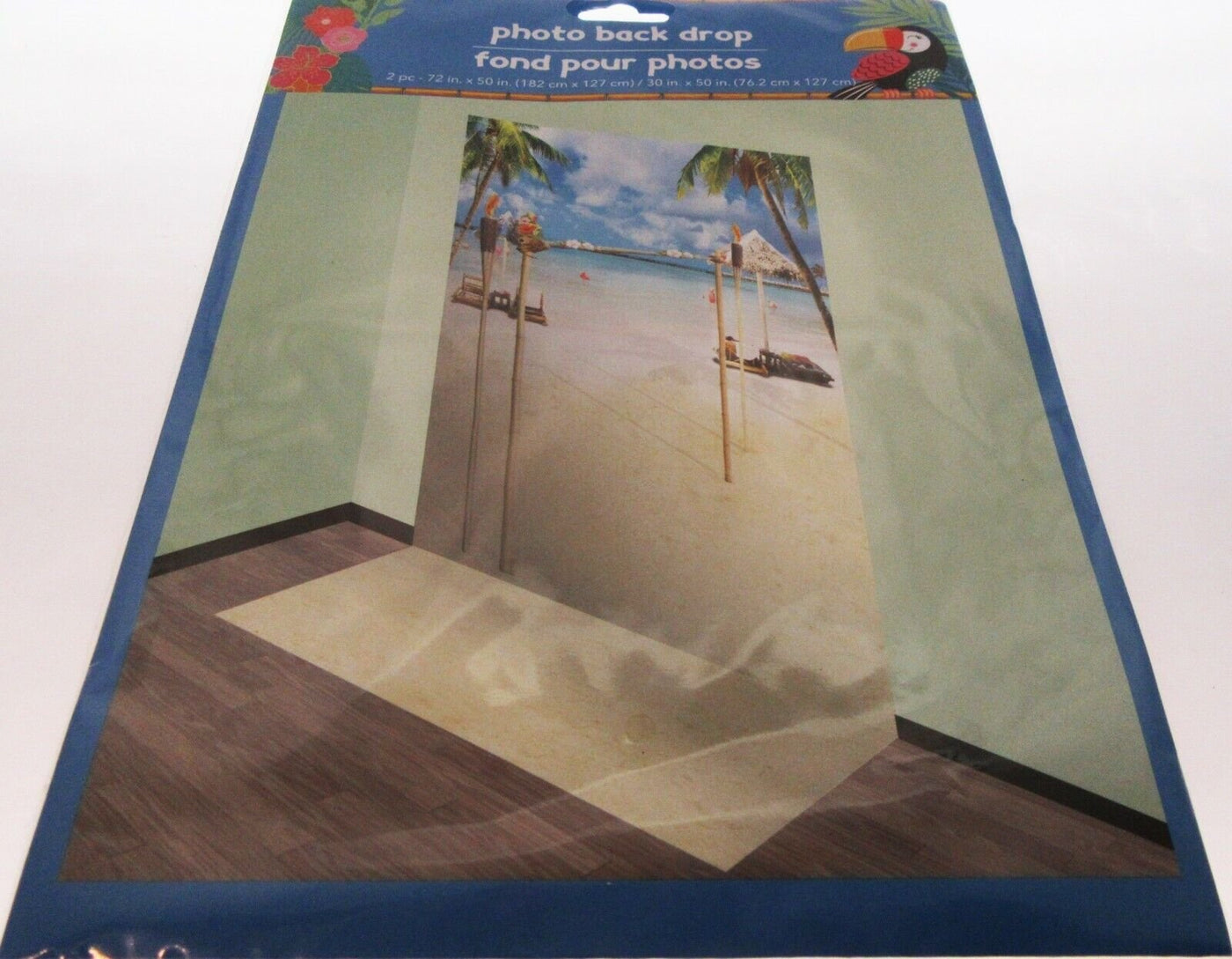 Photo Prop Background ~ 50 inch x 72 inch ~ Tropical Island Tiki