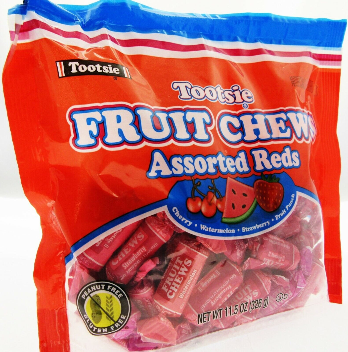 Tootsie Roll Fruit Chews Assorted Reds Rolls Candy Candies ~ 11.5oz bag