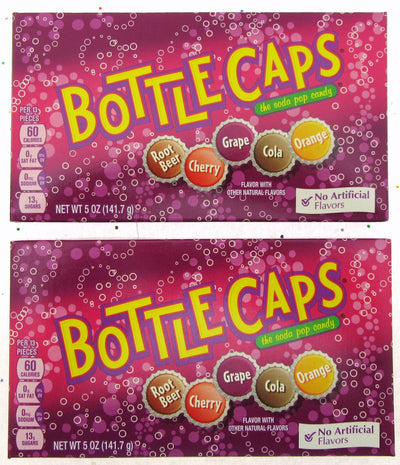 Bottle Caps ~ American Soda Flavors ~ The Soda Pop Candy ~ 5oz Box ~ Lot of 2