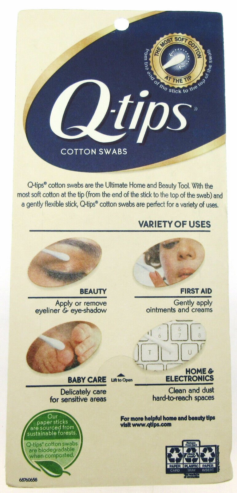 Q-tips 625 Count Cotton Swabs Brand Sealed Sterile Ears Lot BN