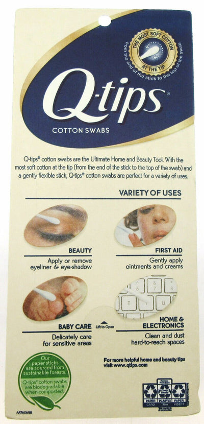 Q-tips 625 Count Cotton Swabs Brand Sealed Sterile Ears Lot BN