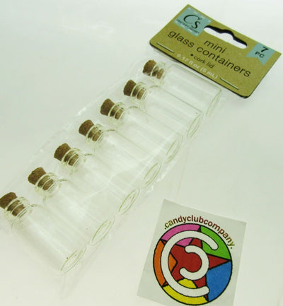 Miniature Glass Cork Lid Bottles - 7 Pack Mini Glass Containers Crafter's Square