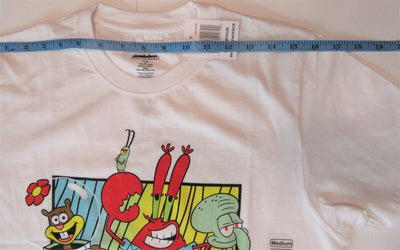 Sponge Bob Square Pants Medium T-Shirt  ~ Size M ~ White T Shirt A