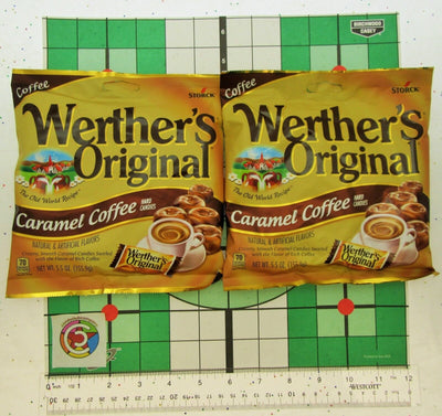 Werther's Original Caramel Coffee 5.5oz Bags Brown Werthers Candies Lot of 2