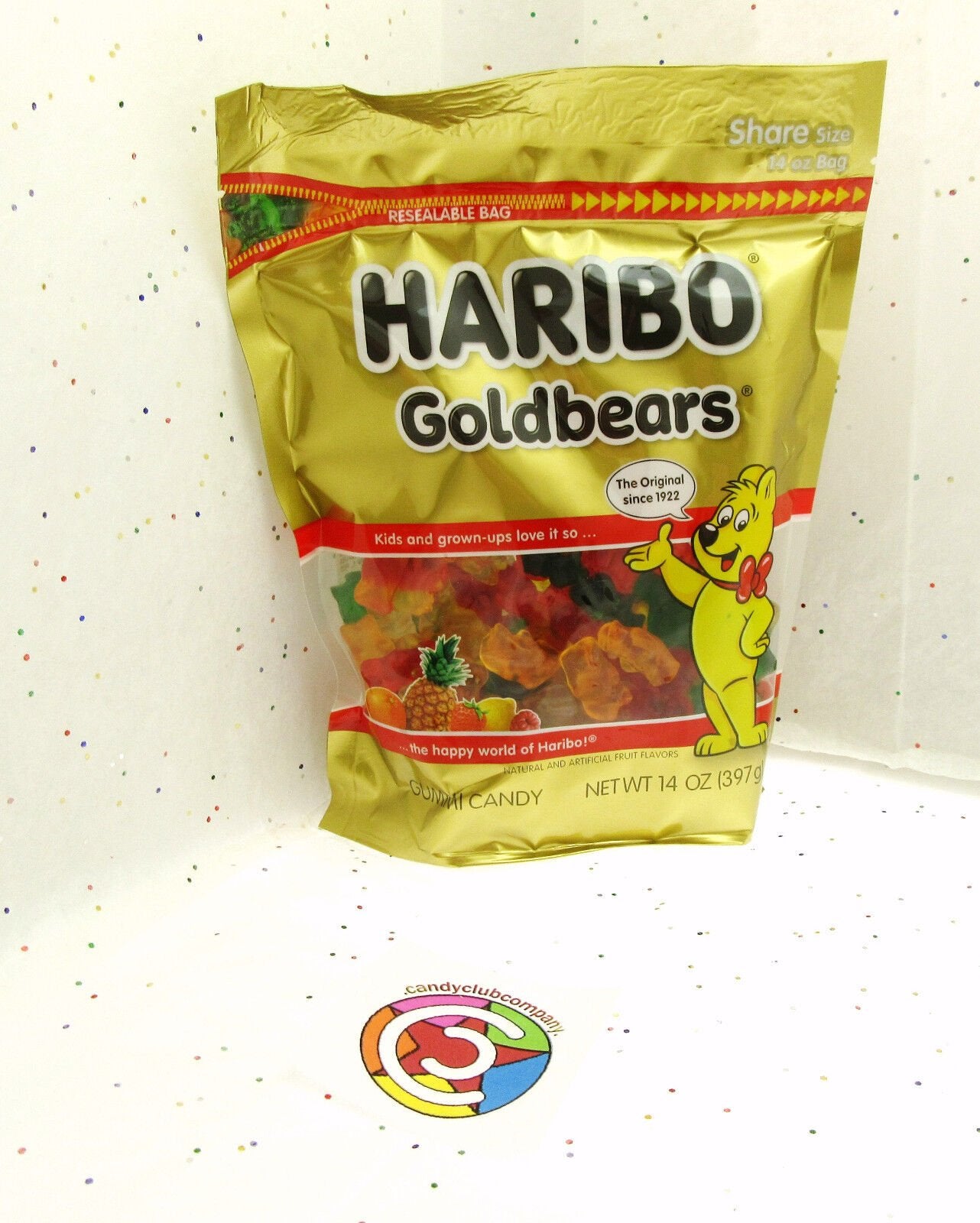 Haribo Gummy Bears Fruit Chewy Candy Gummi ~ Goldbears ~ 14oz Bag