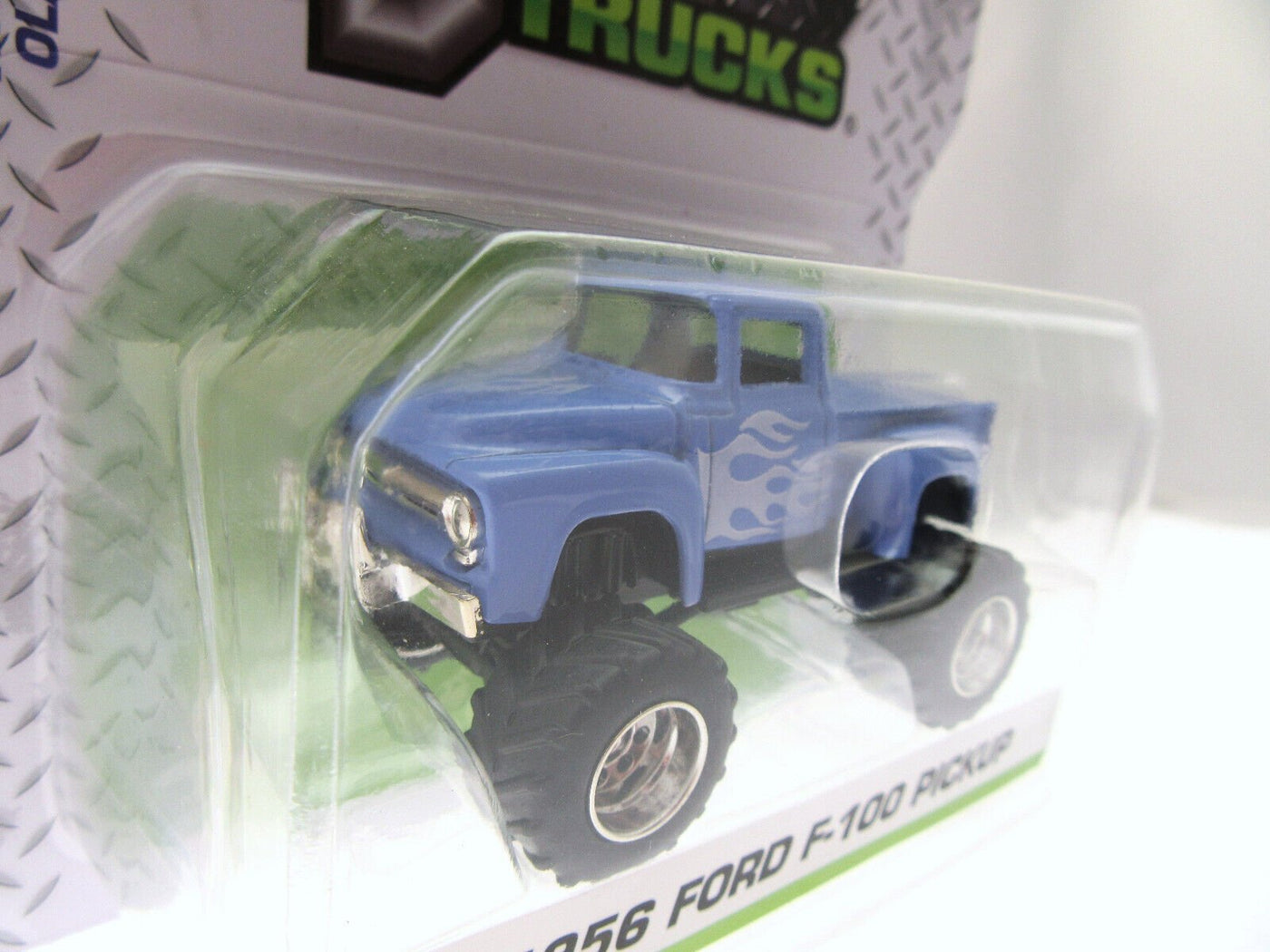 1956 Ford F-100 Pickup ~ Blue with Flames ~ Die Cast Metal ~ Just Trucks