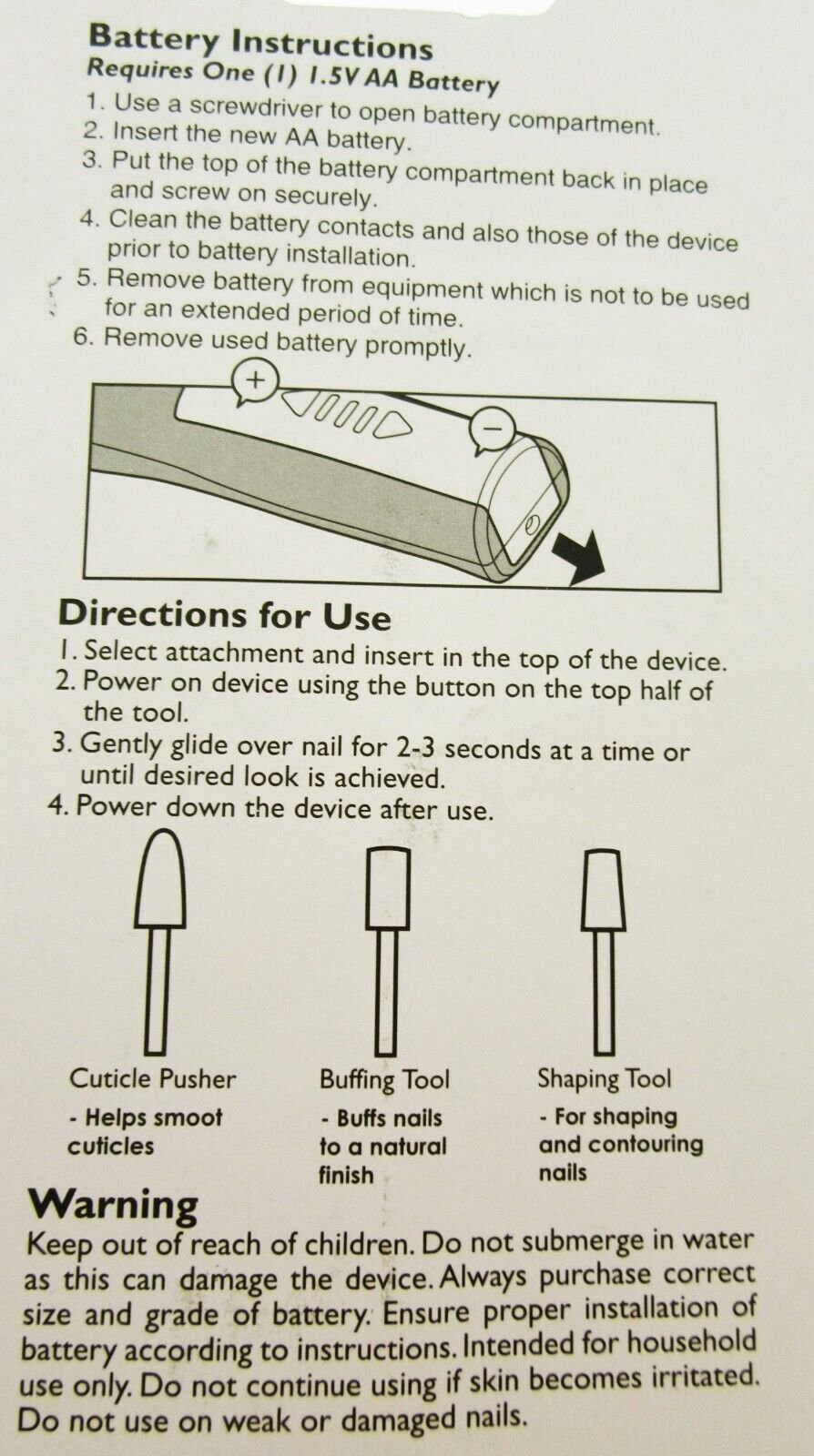 Electric Nail Kit Manicure Pedicure Acrylic and Natural Nails File Travel Size B