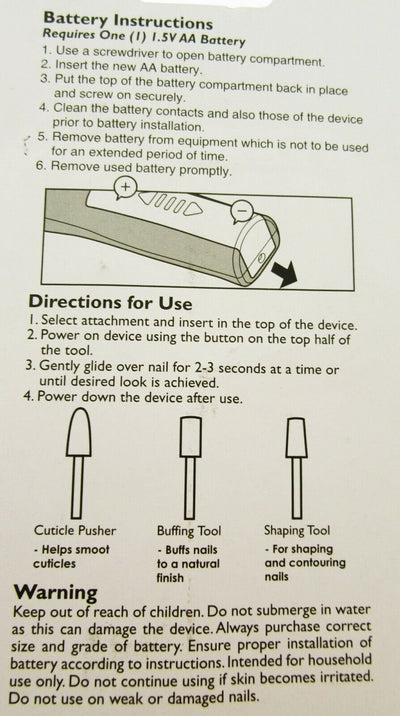 Electric Nail Kit Manicure Pedicure Acrylic and Natural Nails File Travel Size B