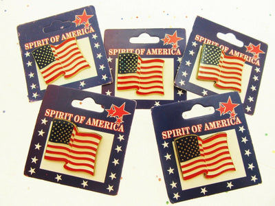 5 Spirit of America Flag Lapel Pins Patriot Holiday Memorial Veterans July 4th