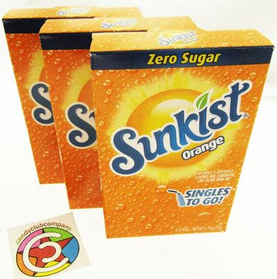 Sunkist Orange ~ Packets ~ Zero Sugar Free ~ Drink Mix ~ 3 Boxes