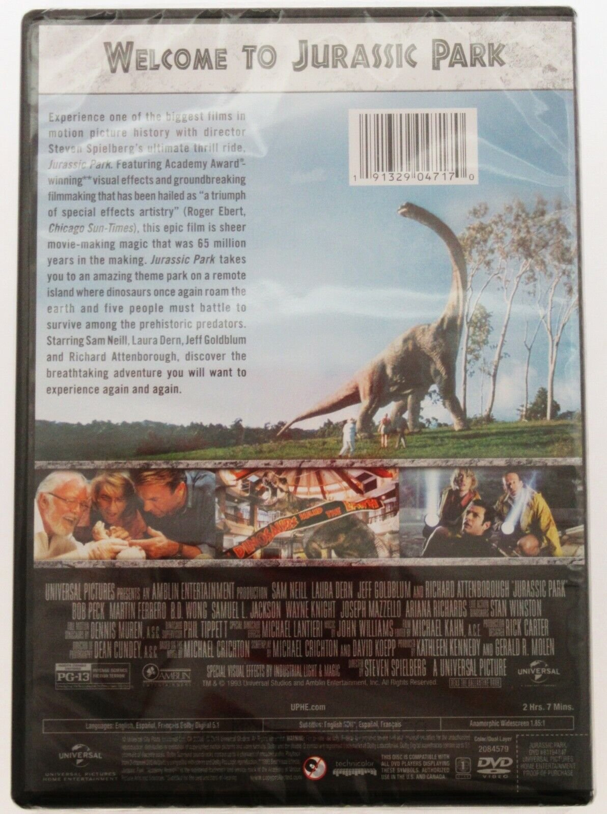 Jurassic Park ~ 1993 ~ Jeff Goldblum ~ New DVD Movie