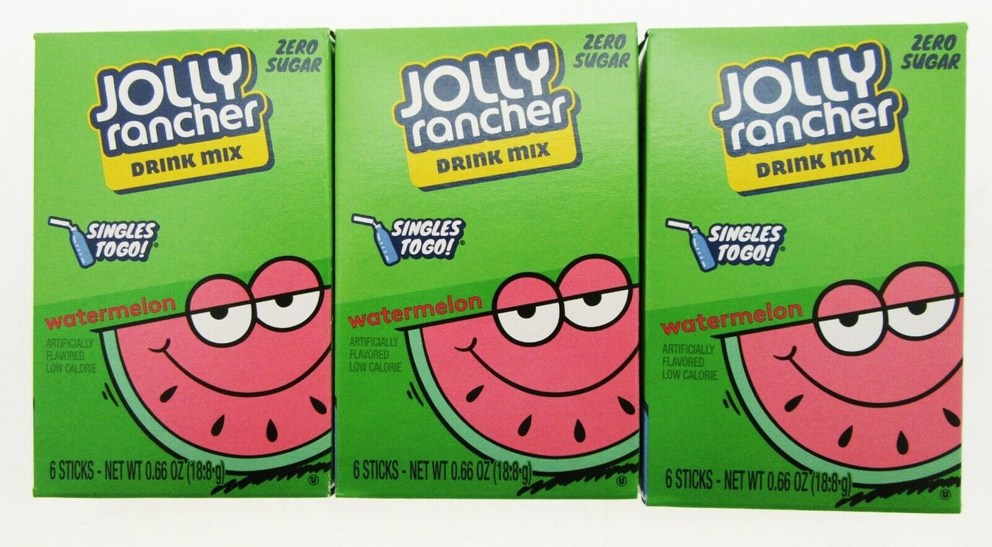 Jolly Rancher Singles Water Drink Mix ~ Sugar Free ~ 3 Boxes Watermelon
