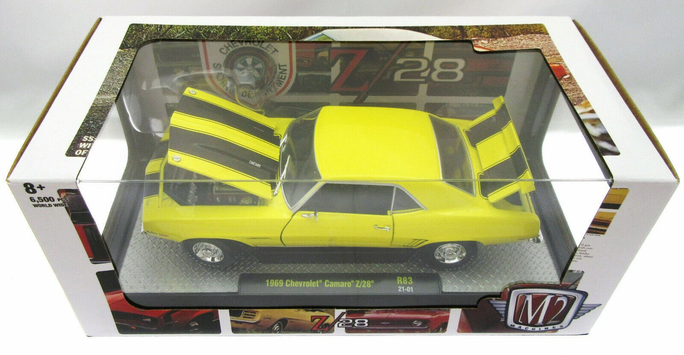 1969 Chevrolet Camaro Z/28 ~ Yellow ~ Die Cast Car ~ M2 Machines ~ 1:24