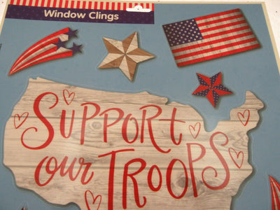 Window Clings Patriot ~ Stars ~ Heart ~ Support our Troops ~ Flag ~ Patriotic
