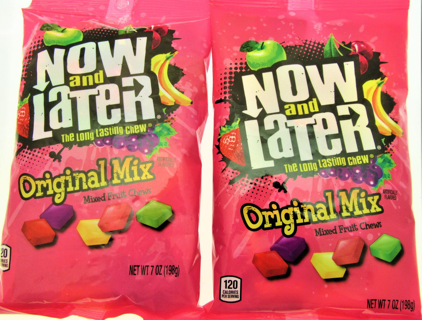 Now and Later ~ Original Mix ~ Mixed Fruit Chews Candy ~ 7oz Bag ~ Lot of 2