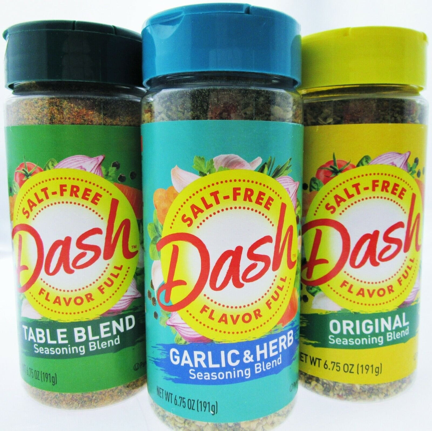 Mrs. Dash Lot 3 ~ Garlic Herb Table & Original Blend Salt Free No MSG Seasoning
