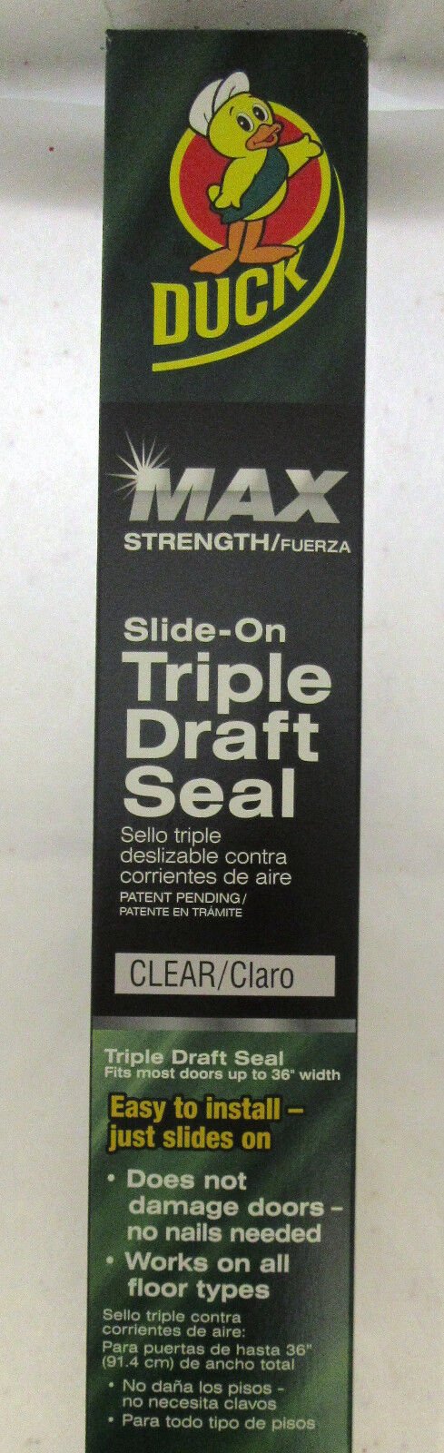 Door Triple Draft Seal ~ Duck ~ Slide On ~ Clear