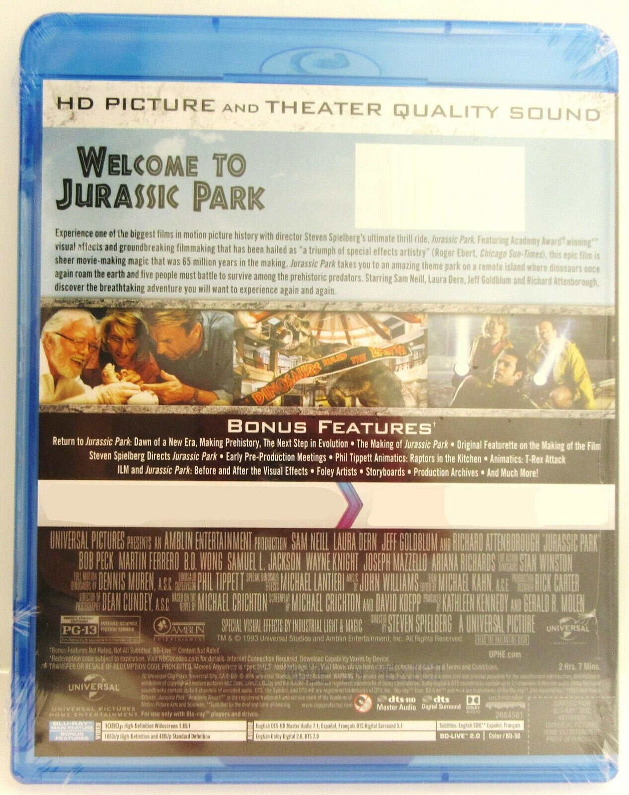 Jurassic Park ~ Steven Spielberg ~ 1993 ~ Film Movie ~ New Blu-ray Disc