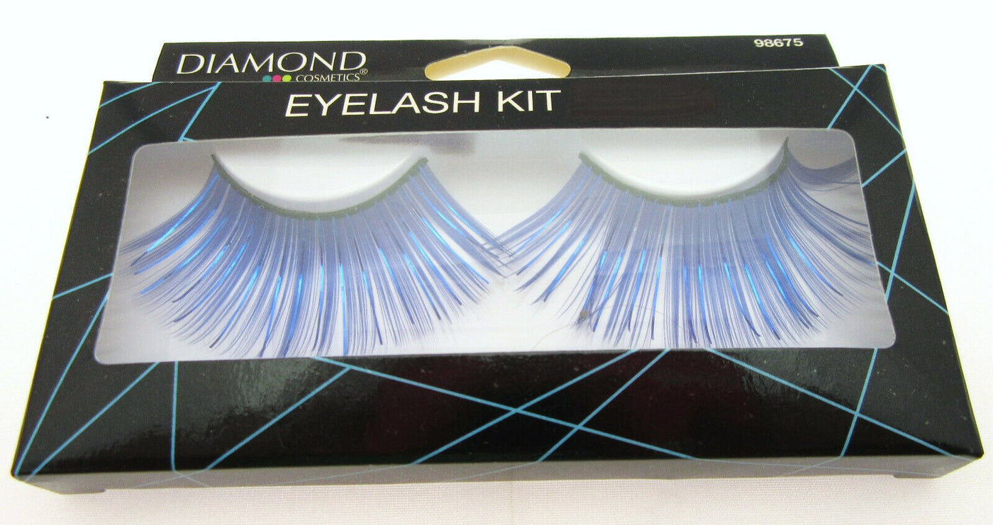 Eyelashes ~ Metalic Blue ~ Adhesive Included ~ Lashes ~ Costume Wear Halloween